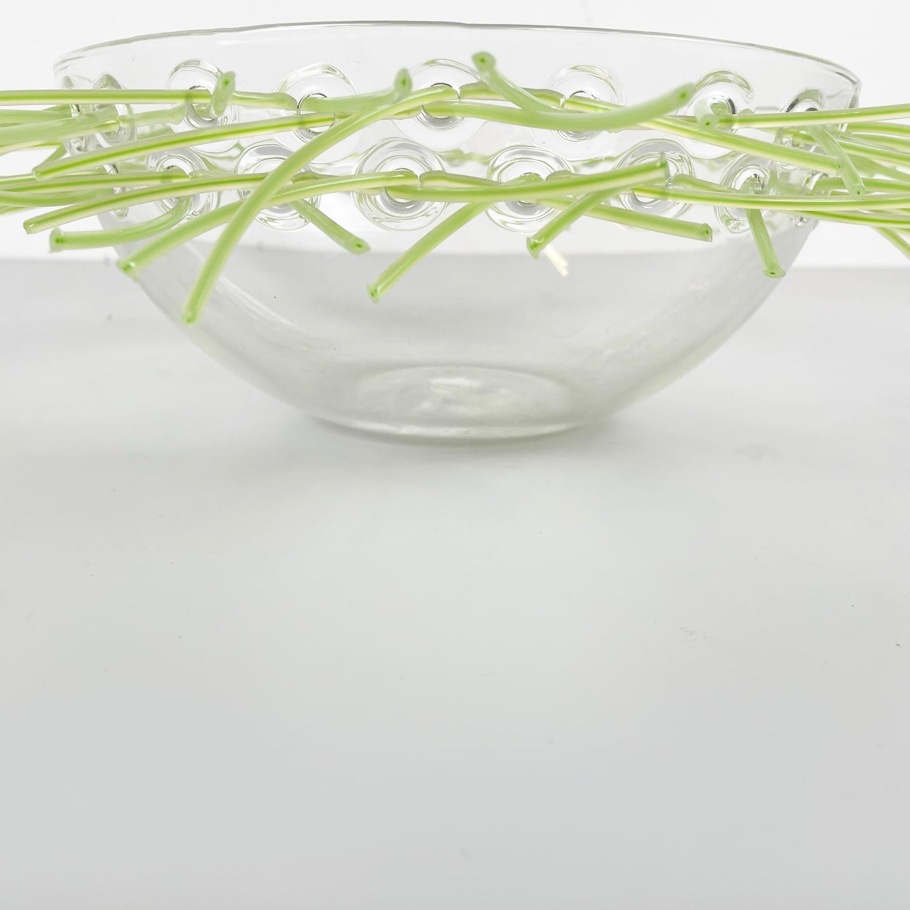 Italian Postmodern Glass Green Plastic Pocket Emptier Bowl by Cleto Munari, 2000 For Sale 4