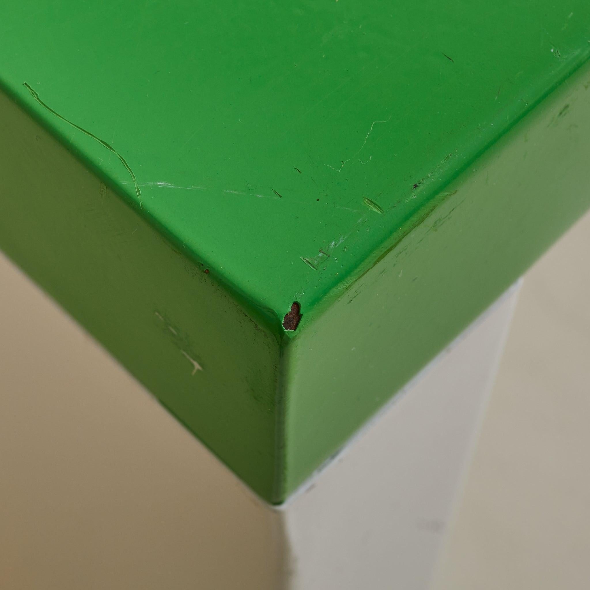 Italian Postmodern Green + White Steel Console or Desk For Sale 6