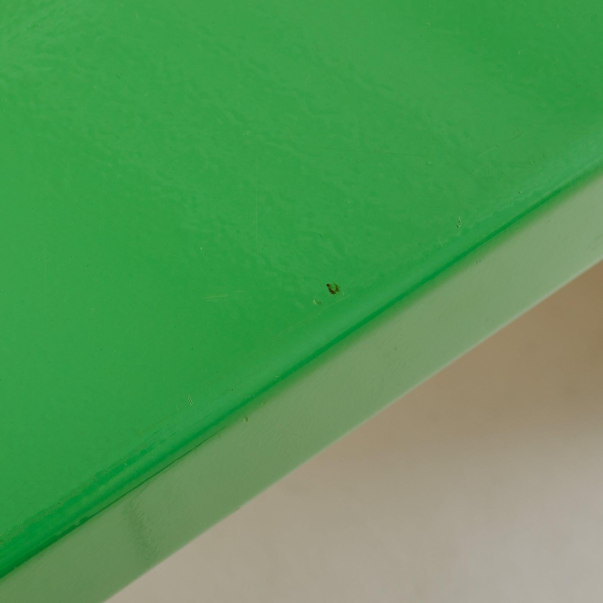 Italian Postmodern Green + White Steel Console or Desk For Sale 4
