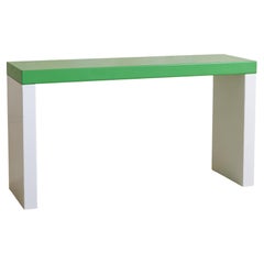 Italian Postmodern Green + White Steel Console or Desk