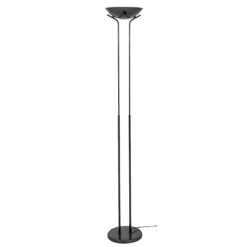 Italian Postmodern halogen torchiere floor lamp. Enameled metal structure (specify color). 72.5