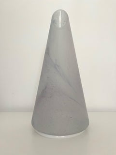 Italian Postmodern Iridescent Murano Glass Cone Table Lamp, 1980s