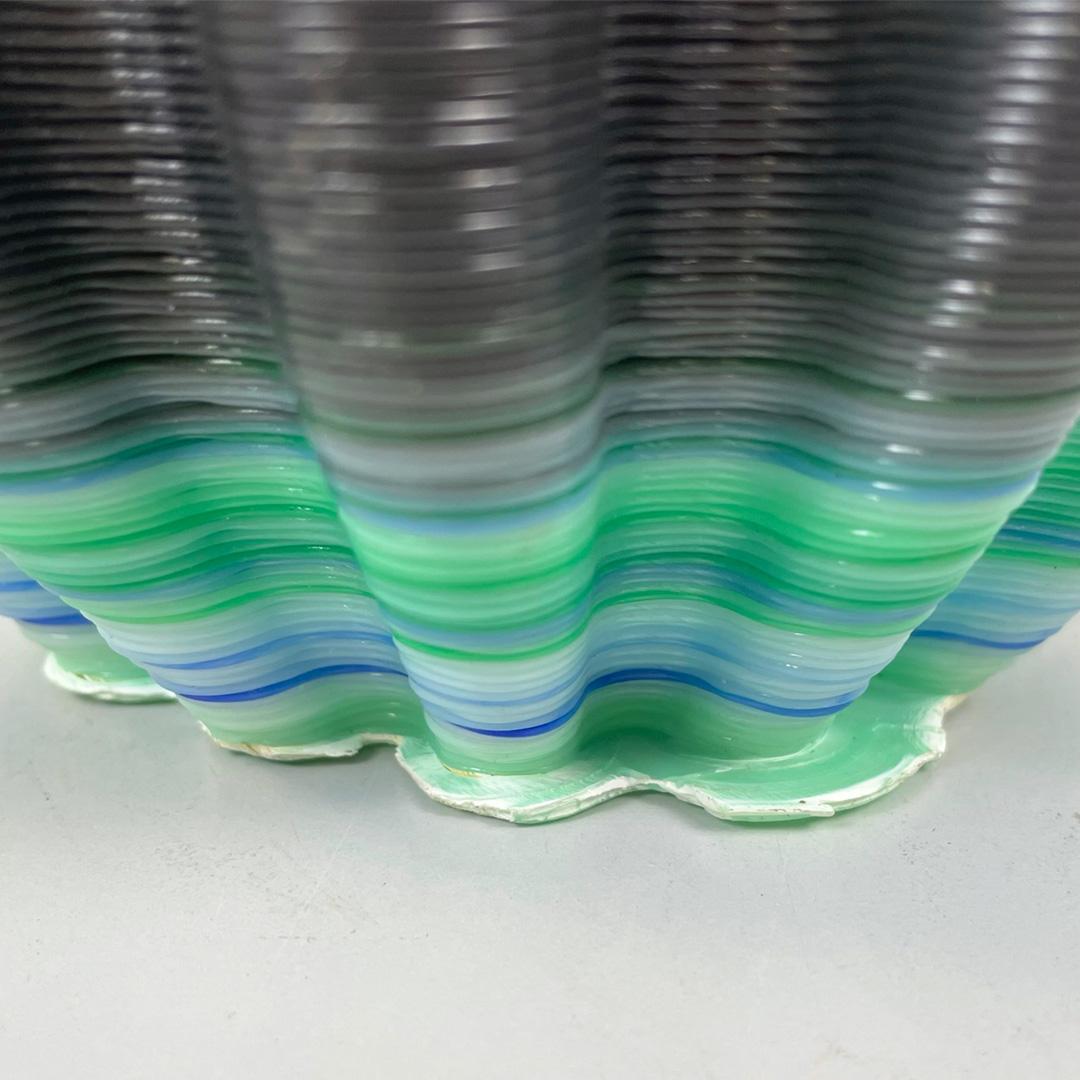 Italian postmodern irregular wavy plastic green black bowl pocket emptier, 2000s 6