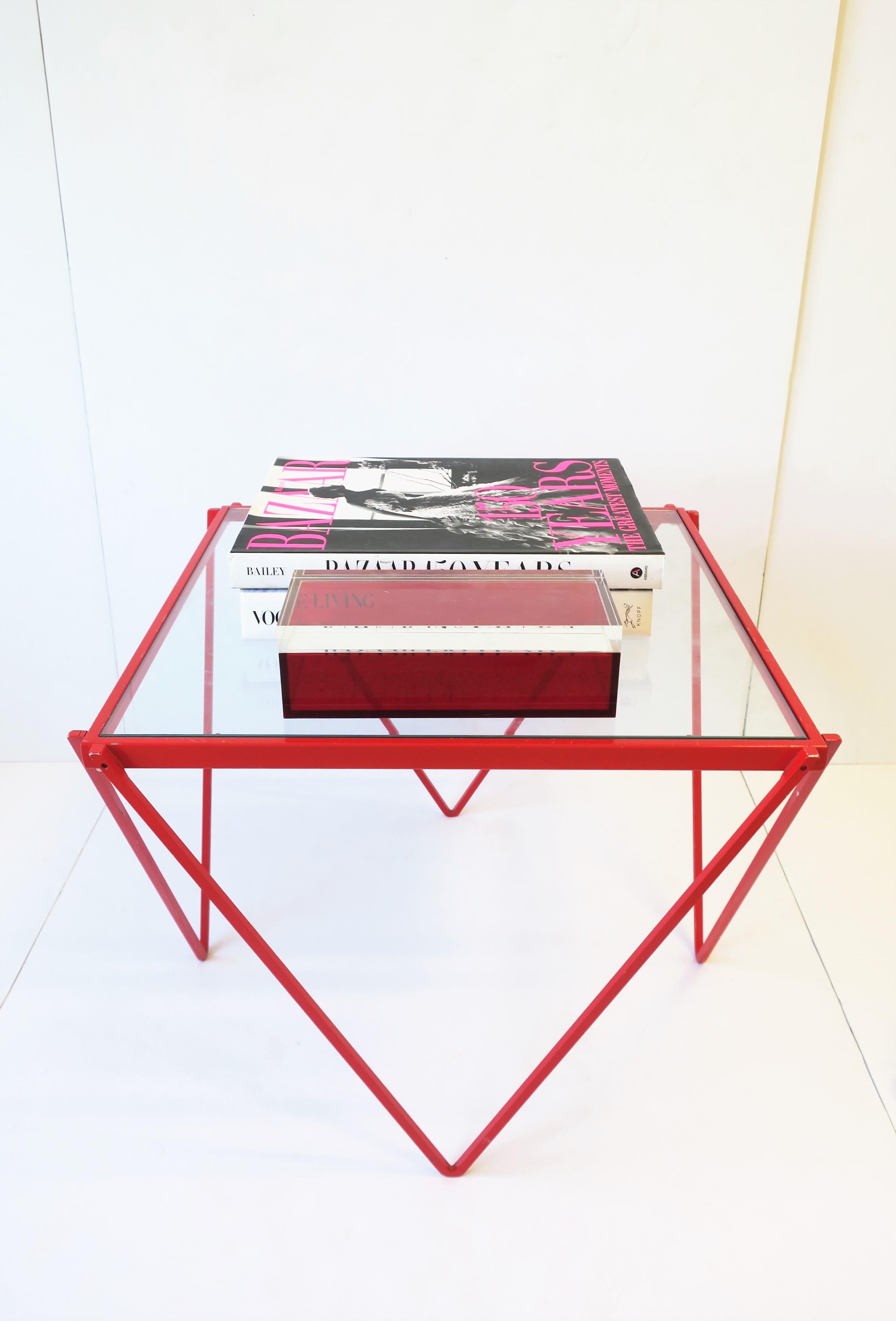 Postmodern Italian Lucite Red Designer Jewelry Box by Albrizzi  10