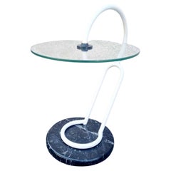 Italian Postmodern Marble and Glass Side Table by Cattelan, Italy 80s