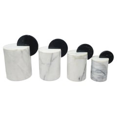 Barattoli con coperchio in marmo postmoderno italiano - Set di quattro