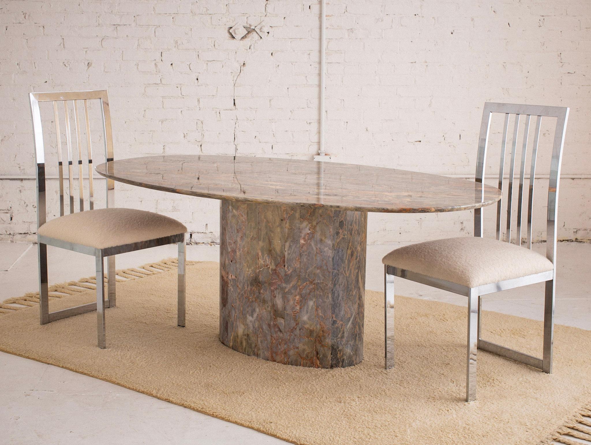 Italian Postmodern Marble Oval Dining Table 9