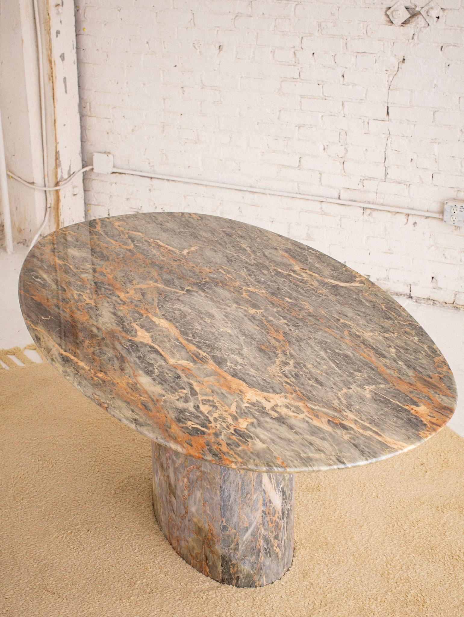 Italian Postmodern Marble Oval Dining Table 1