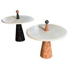 Italian Postmodern Marble Specimen side tables
