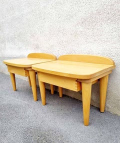 Italian Postmodern Nightstands or Side Tables, 80s Pair