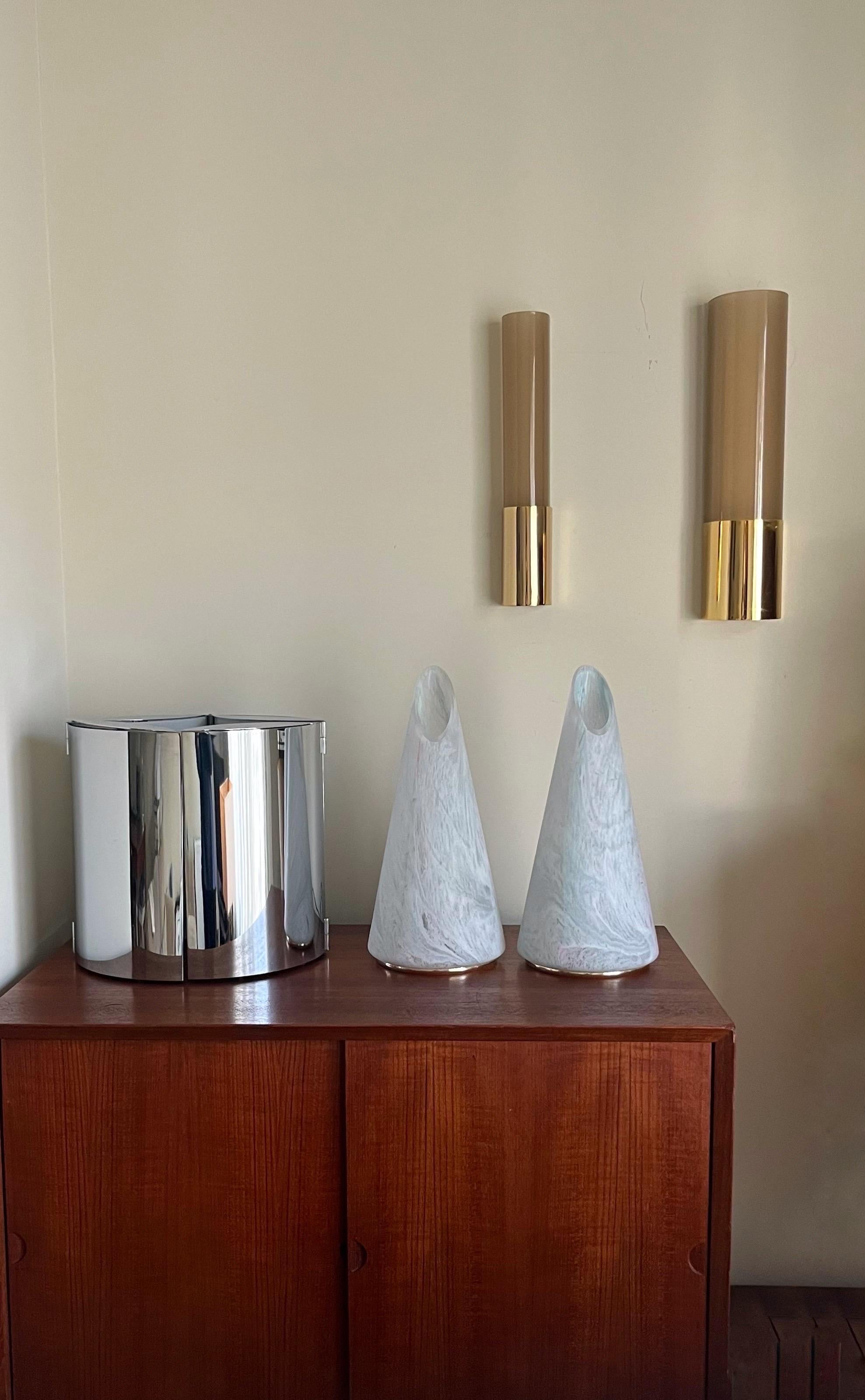 Italian Postmodern Pair of  Murano Glass Cone Table Lamps, 1980s For Sale 4