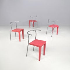 Italian postmodern pink plastic Dr Glob chairs Philippe Starck for Kartell 1980s