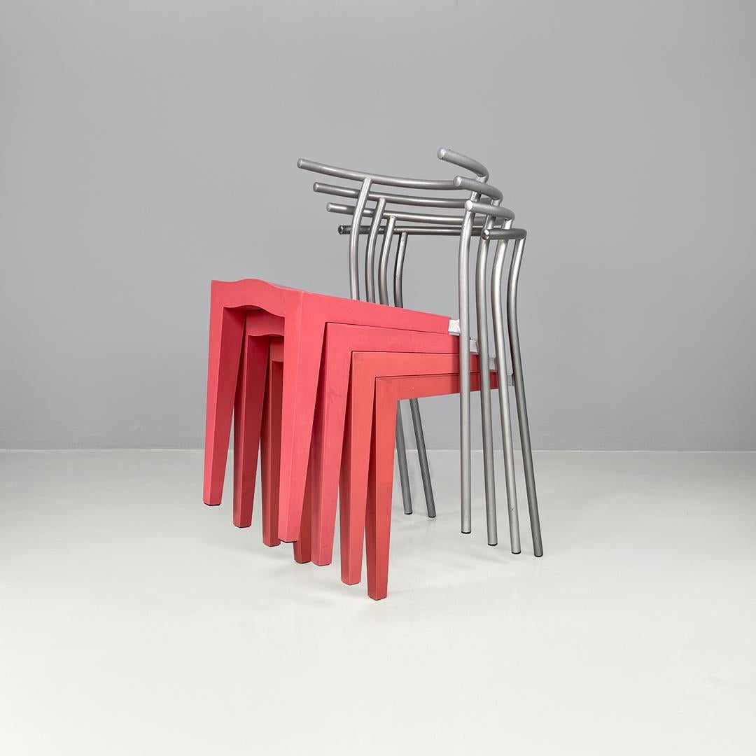 Post-Modern Italian postmodern pink plastic Dr Glob chairs Philippe Starck for Kartell 1980s For Sale