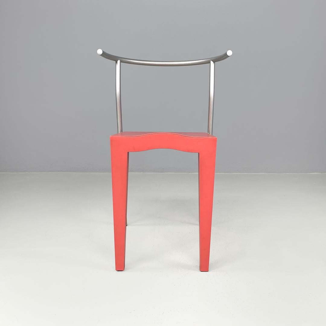 Late 20th Century Italian postmodern pink plastic Dr Glob chairs Philippe Starck for Kartell 1980s For Sale