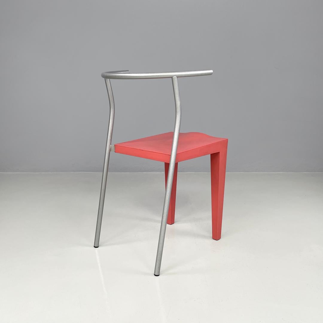 Italian postmodern pink plastic Dr Glob chairs Philippe Starck for Kartell 1980s For Sale 1