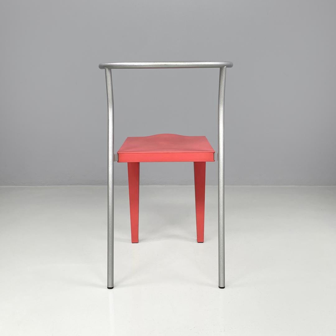 Italian postmodern pink plastic Dr Glob chairs Philippe Starck for Kartell 1980s For Sale 2