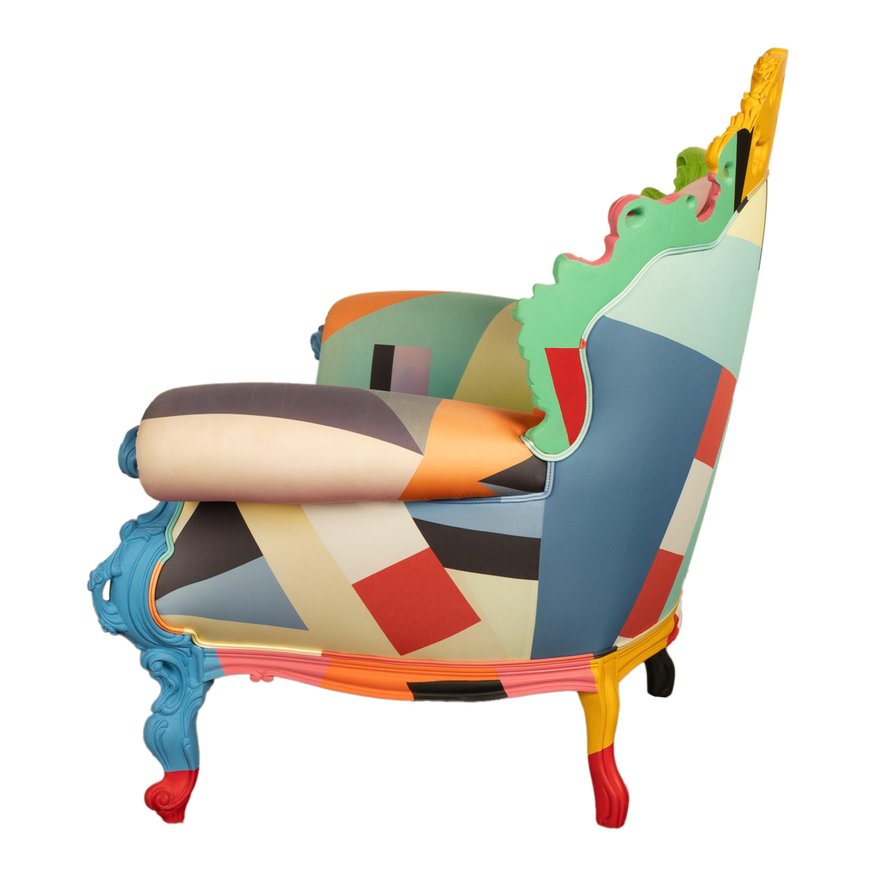 Italienischer postmoderner Proust Geometrica-Sessel Alessandro Mendini von Cappellini (Geschnitzt) im Angebot
