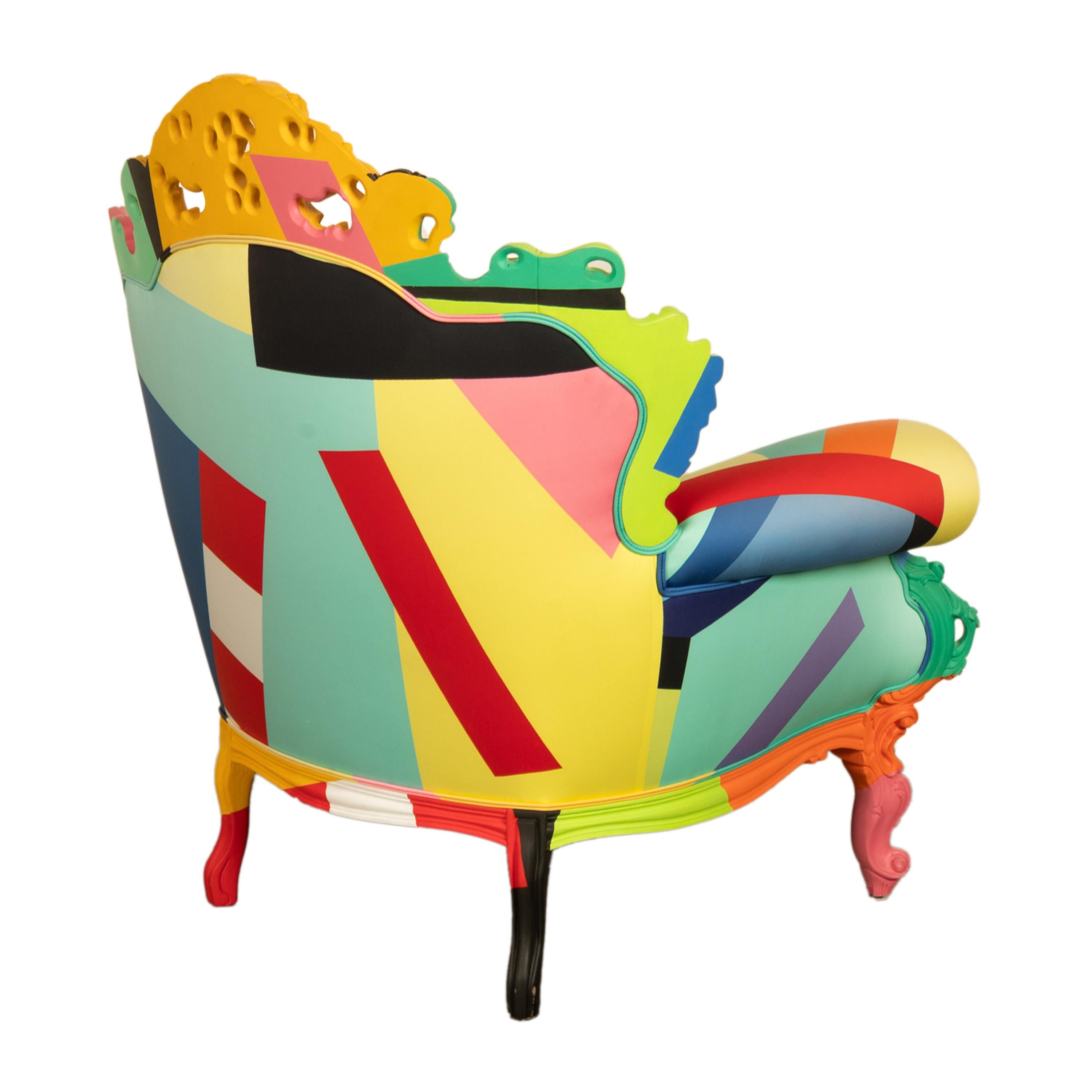 Italienischer postmoderner Proust Geometrica-Sessel Alessandro Mendini von Cappellini (Stoff) im Angebot