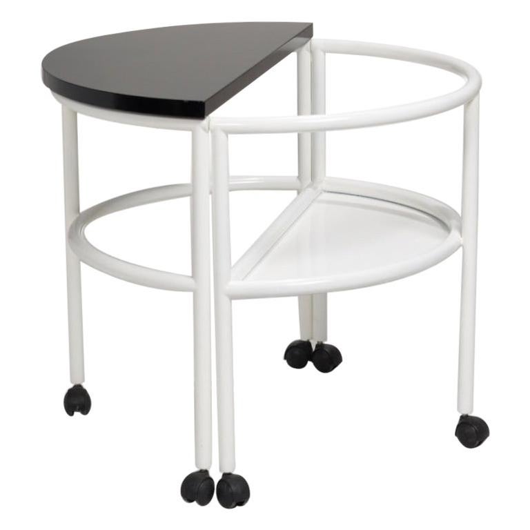 Round Writing Table Italian Postmodern Round Rolling Writing Desk For Sale at 1stDibs