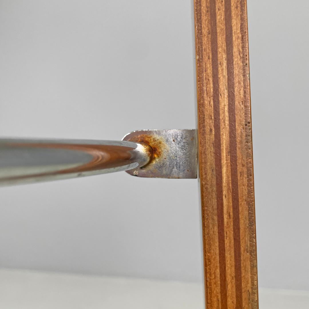 Italian postmodern round umbrella stand by Origlia in cast iron and wood, 1980s For Sale 4