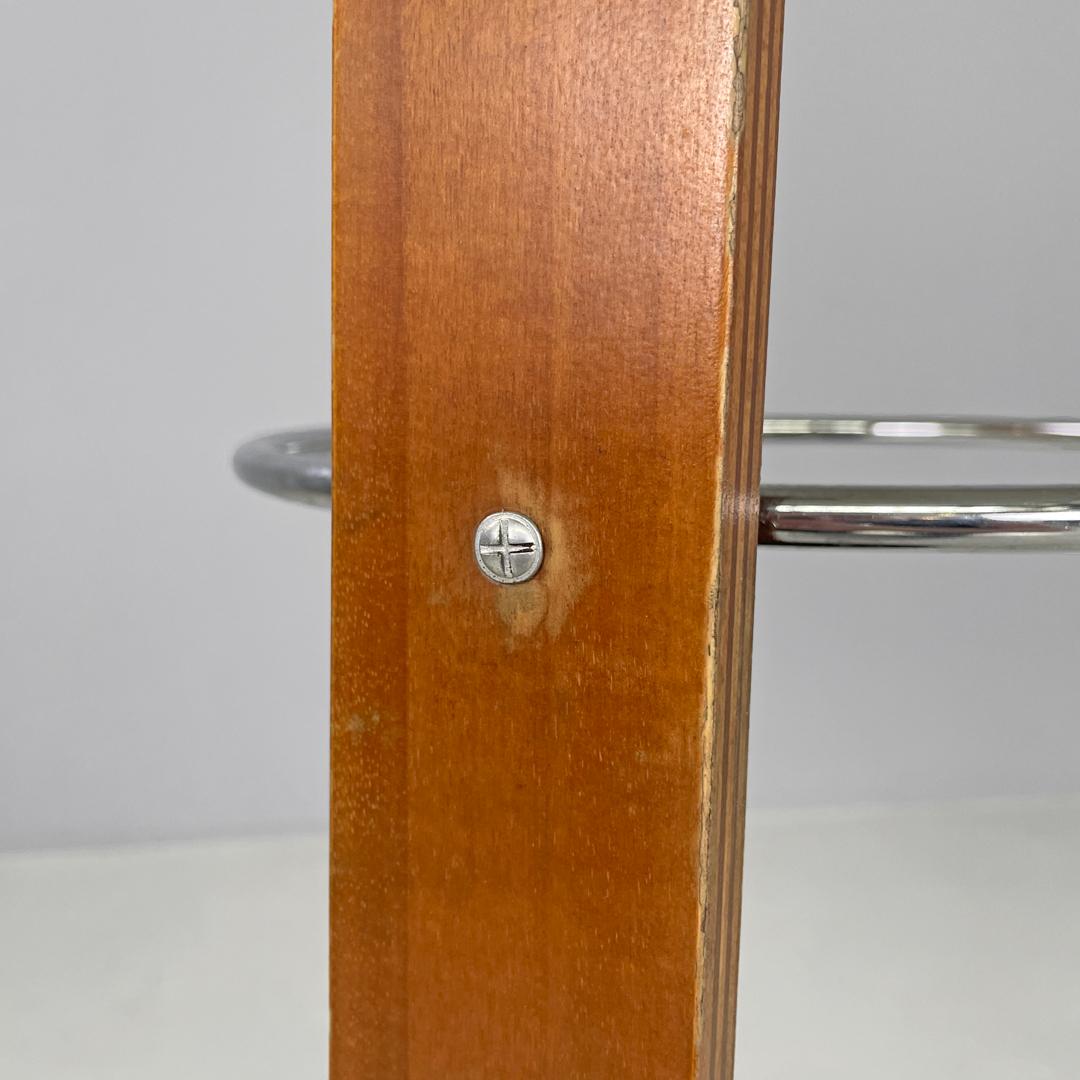 Italian postmodern round umbrella stand by Origlia in cast iron and wood, 1980s For Sale 5