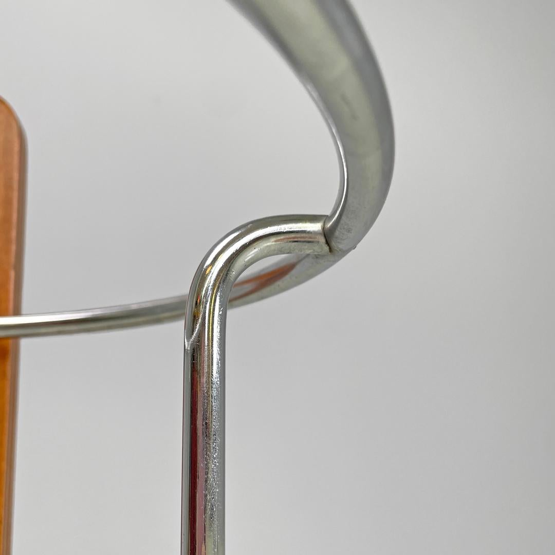 Italian postmodern round umbrella stand by Origlia in wood and cast iron, 1980s For Sale 4