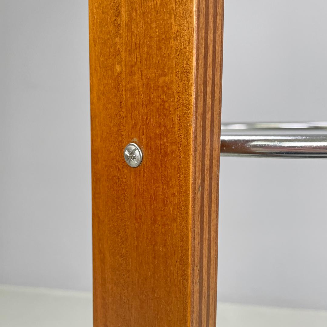 Italian postmodern round umbrella stand by Origlia in wood and cast iron, 1980s For Sale 6
