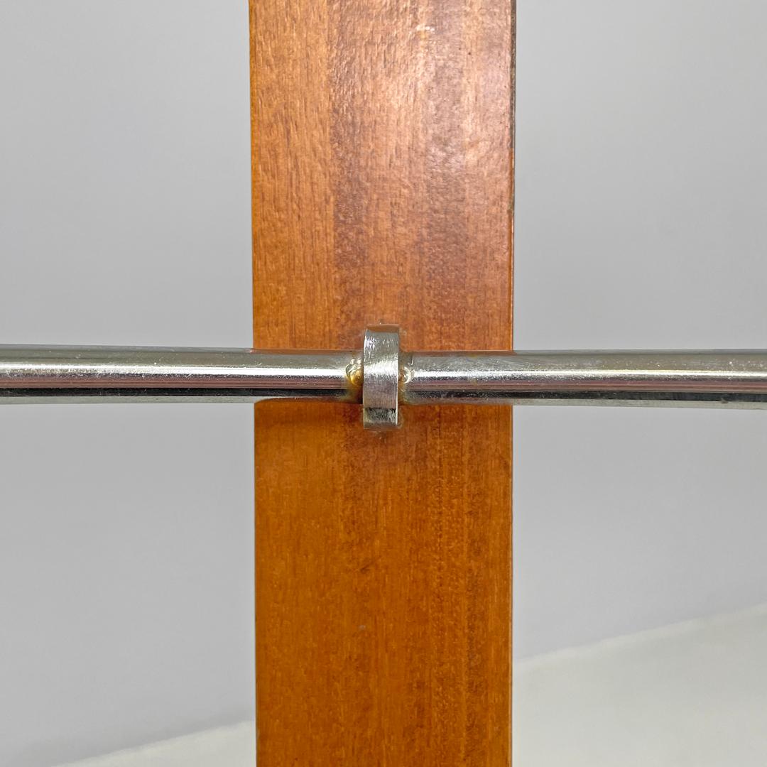 Italian postmodern round umbrella stand by Origlia in wood and cast iron, 1980s For Sale 7