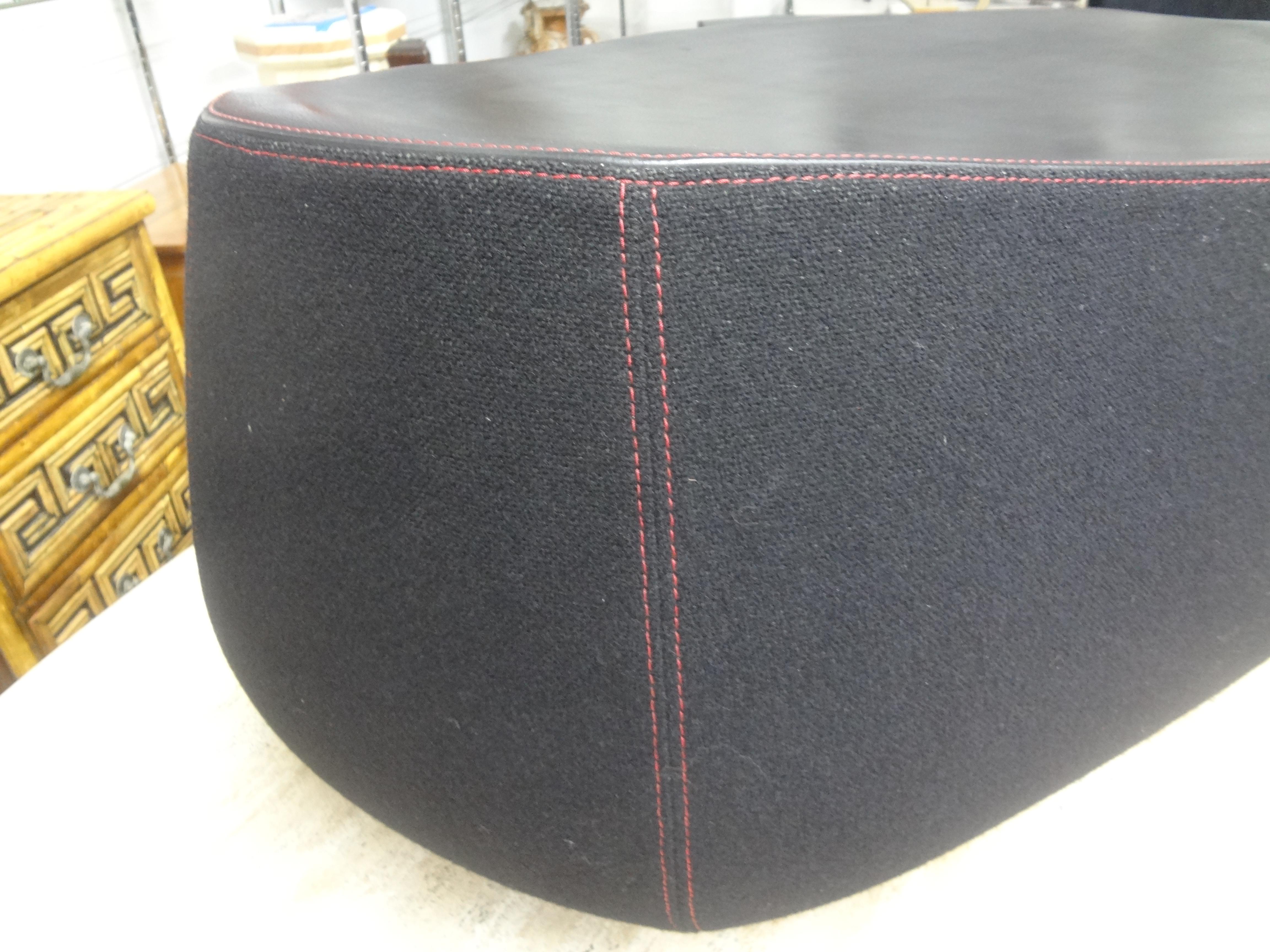 Leather Italian Modern Sculptural Bench or Pouf by Moroso For Sale