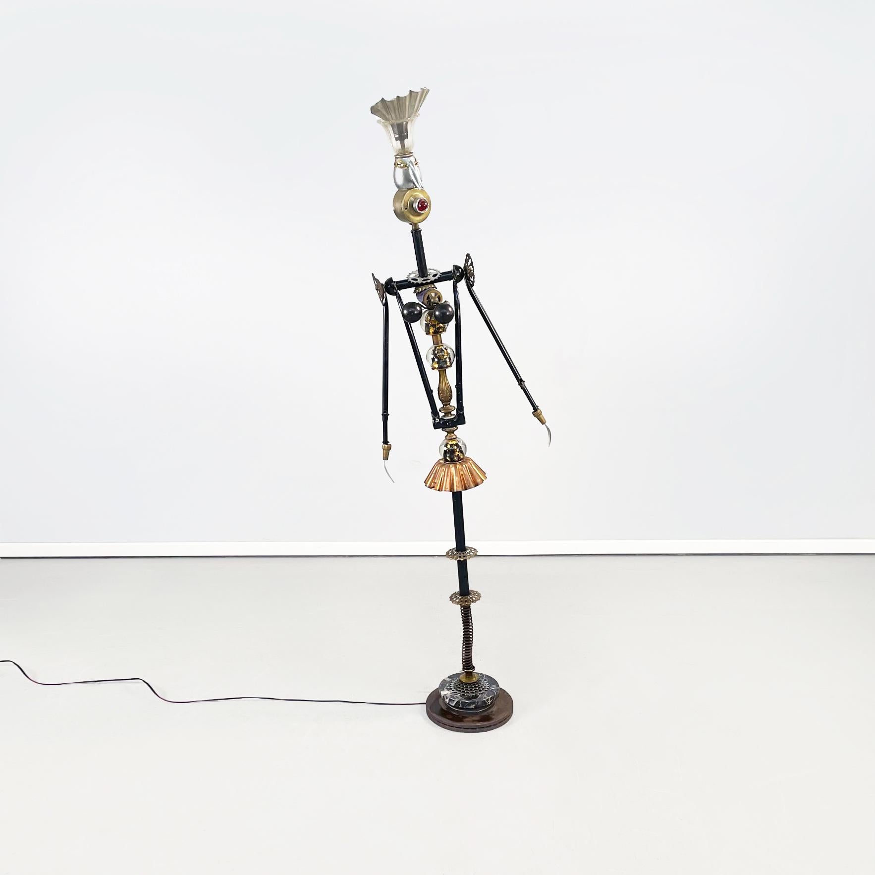 Post-Modern Italian Postmodern Sculptures and Floor Lamps in Metal, Glass and Marble, 2000s For Sale