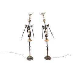 Italian Postmodern Sculptures and Floor Lamps in Metal, Glass and Marble, 2000s