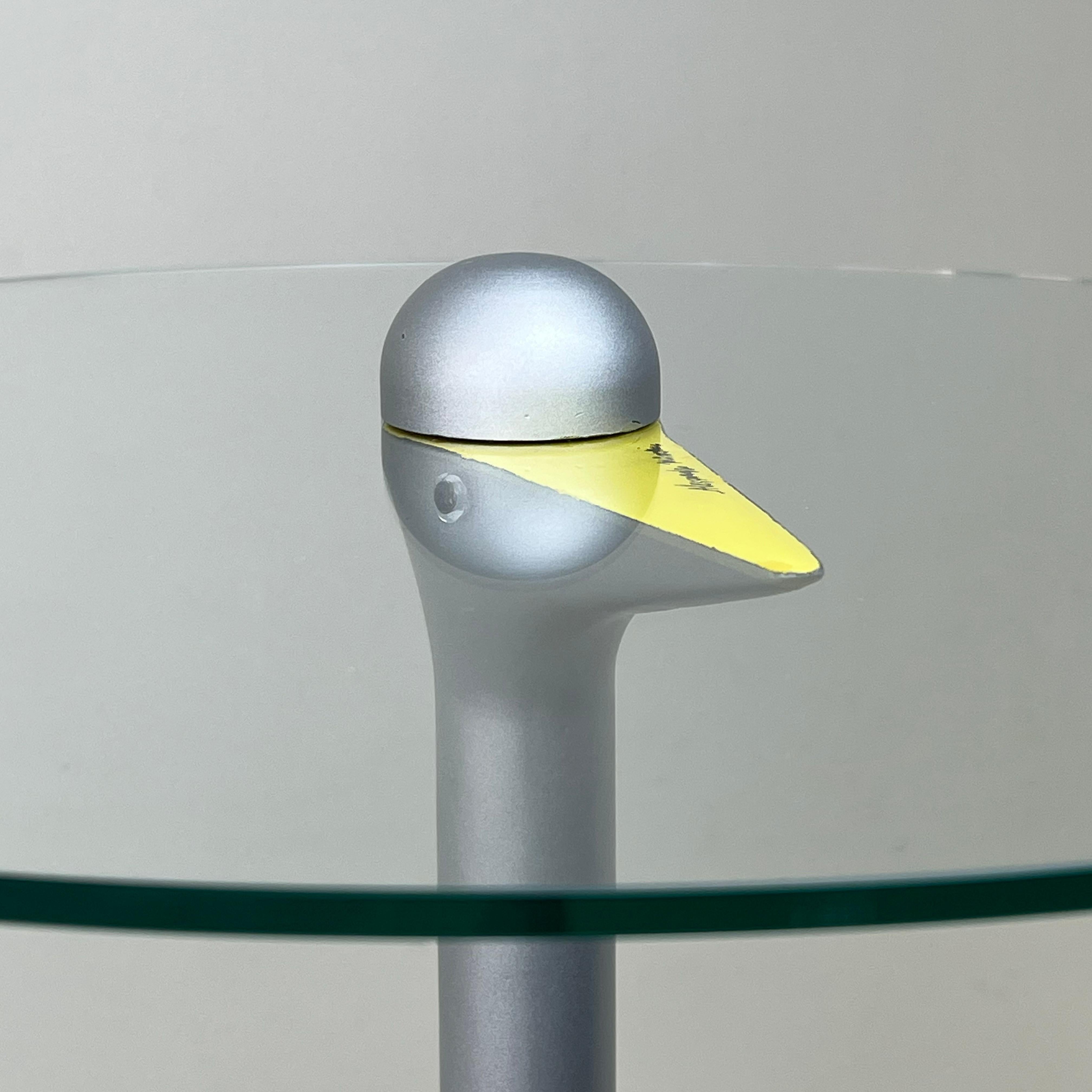 Aluminum Italian Postmodern “Sirfo” Side Table, Alessandro Mendini for Zanotta, 1980s For Sale