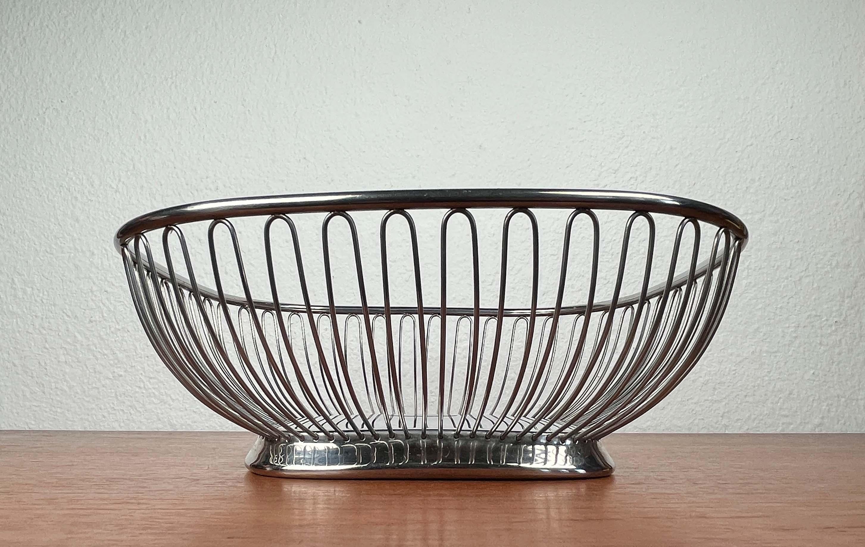Italian Postmodern Stainless Steel Fruit Bowl from Alessi, 1980s For Sale 1