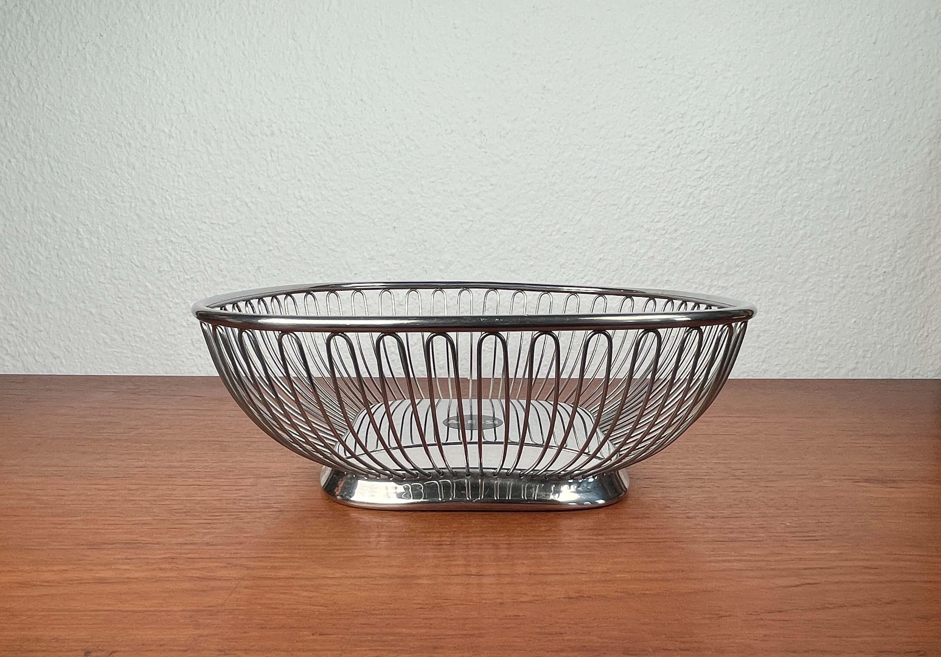 Italian Postmodern Stainless Steel Fruit Bowl from Alessi, 1980s For Sale 3