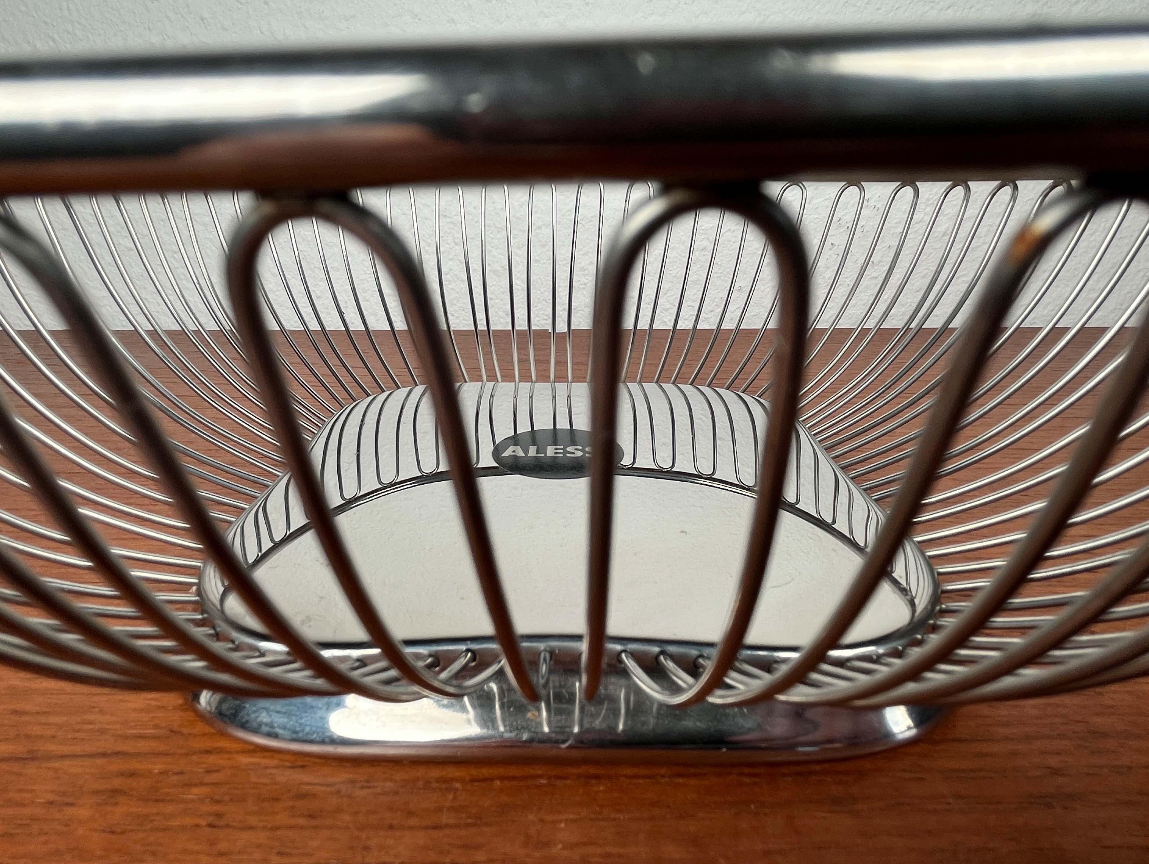 Italian Postmodern Stainless Steel Fruit Bowl from Alessi, 1980s For Sale 4