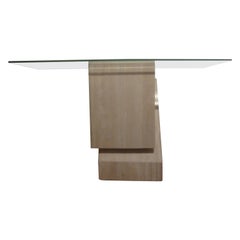 Italian Postmodern Travertine Console Attributed To Angelo Mangiarotti