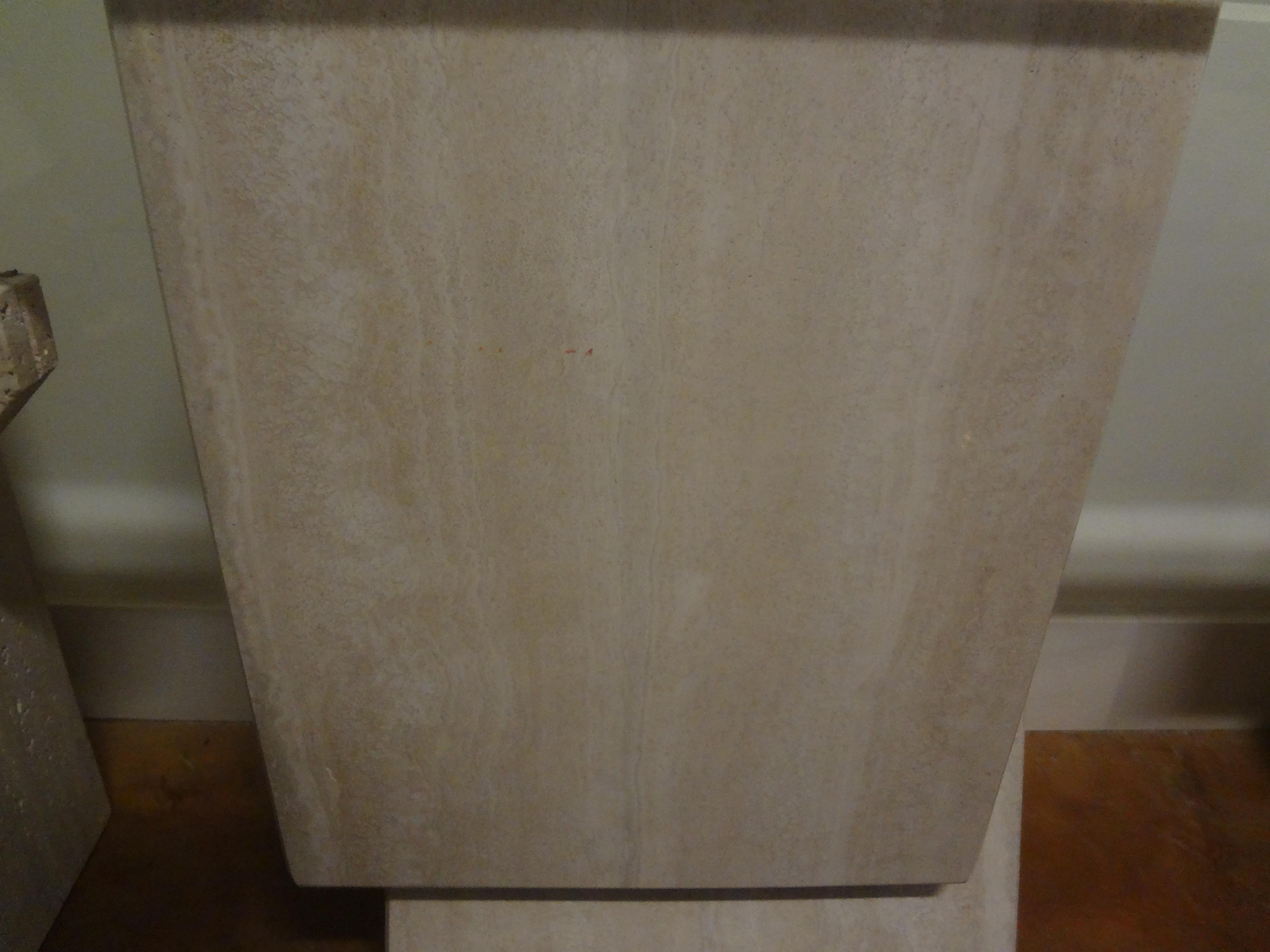 Italian Postmodern Travertine Console Attributed To Angelo Mangiarotti For Sale 3