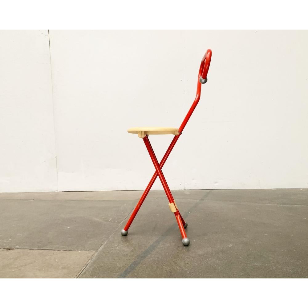 Post-Modern Italian Postmodern Ulisse Folding Stool by Ivan Loss for Sandrigarden, 1980s For Sale
