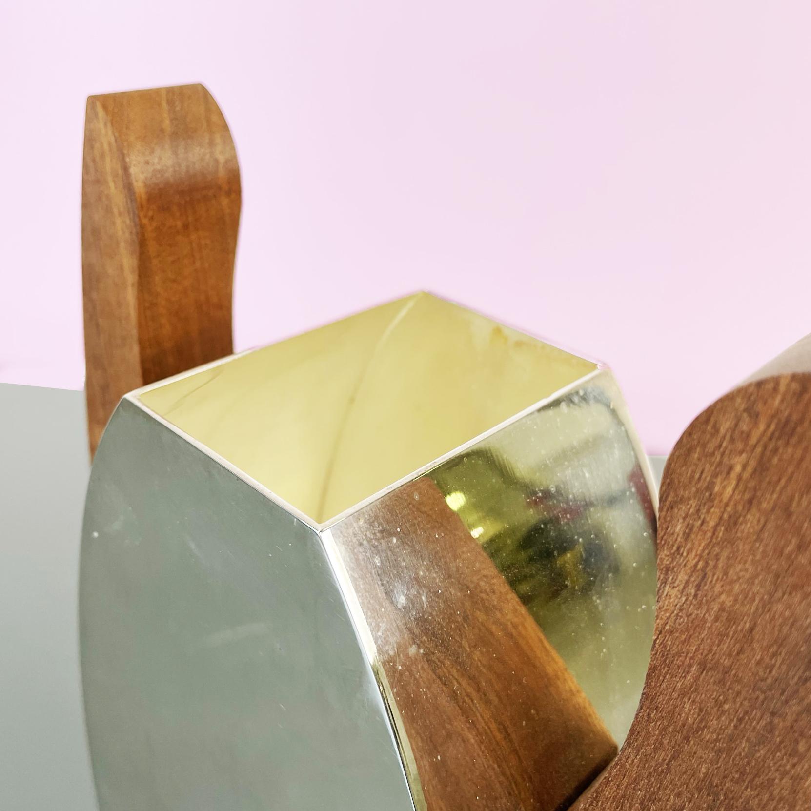 Italian Postmodern Wood and Mirror Vase by Cleto Munari, 2000s For Sale 1