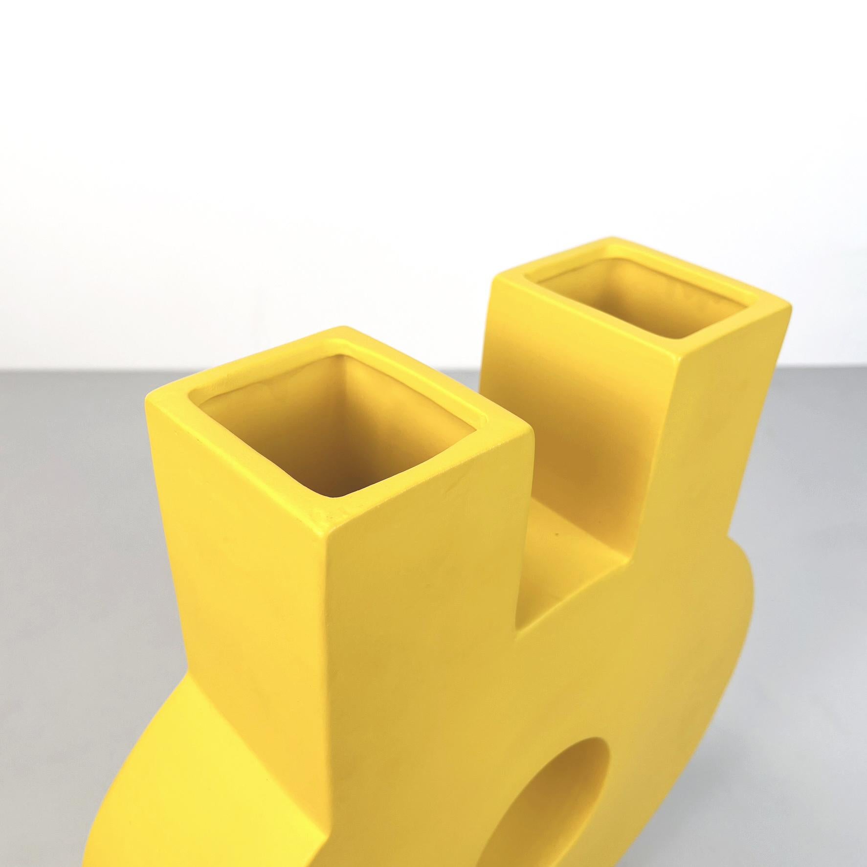 Contemporary Italian Postmodern Yellow Ceramic Sculpture by Florio Pac Paccagnella, 2023