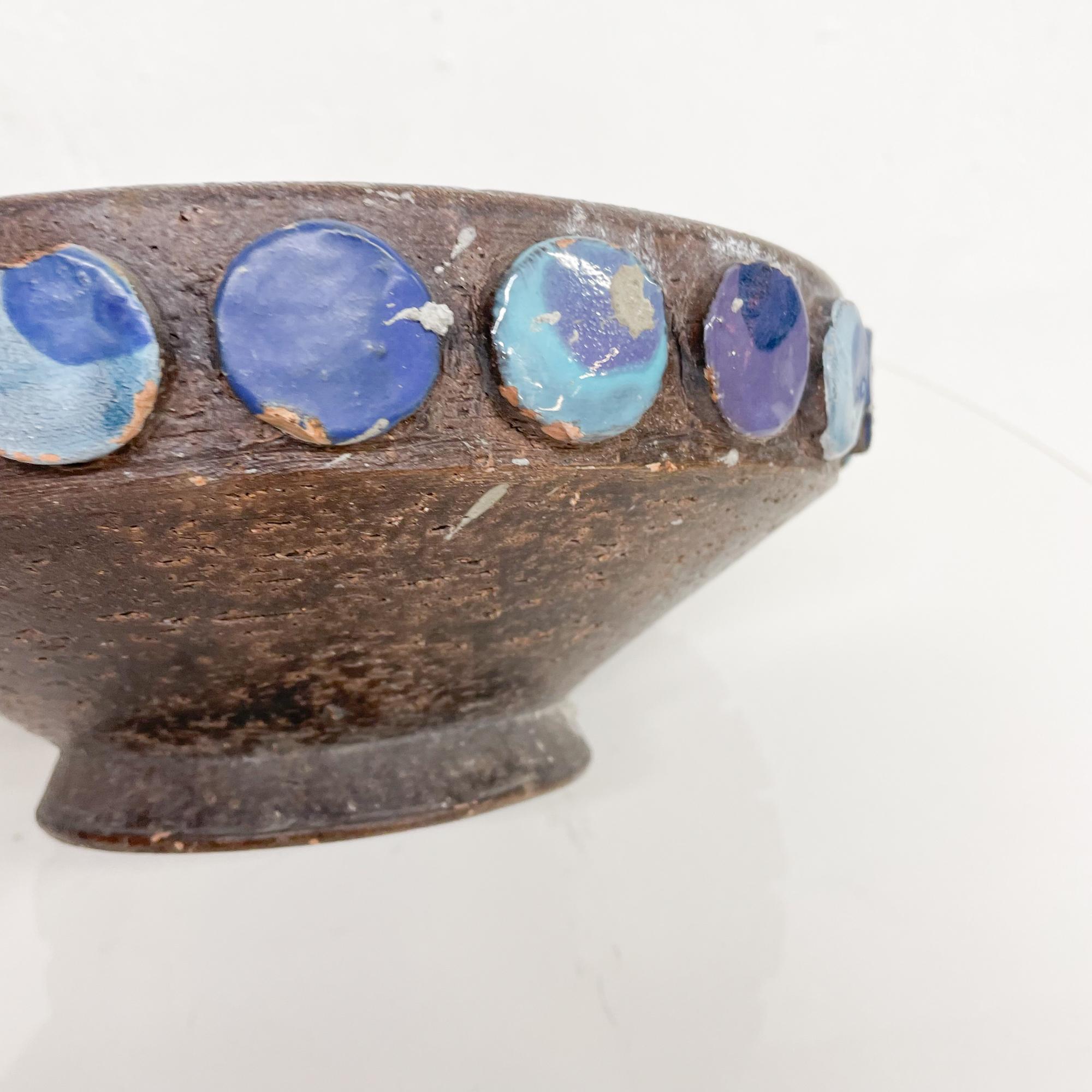 Ceramic 1960s Raymor Bitossi  Dish Blue Pottery Bowl Italy For Sale