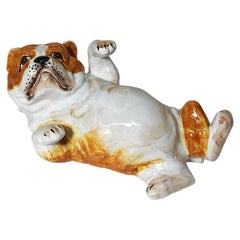 Vintage Italian Pottery Bulldog Figurine