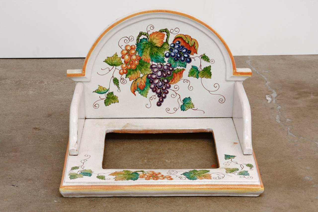 Rustic Italian Pottery Ceramic Hibachi or Garden Sink Surround For Sale