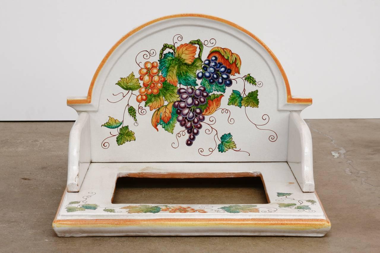 Italian Pottery Ceramic Hibachi or Garden Sink Surround In Good Condition For Sale In Rio Vista, CA