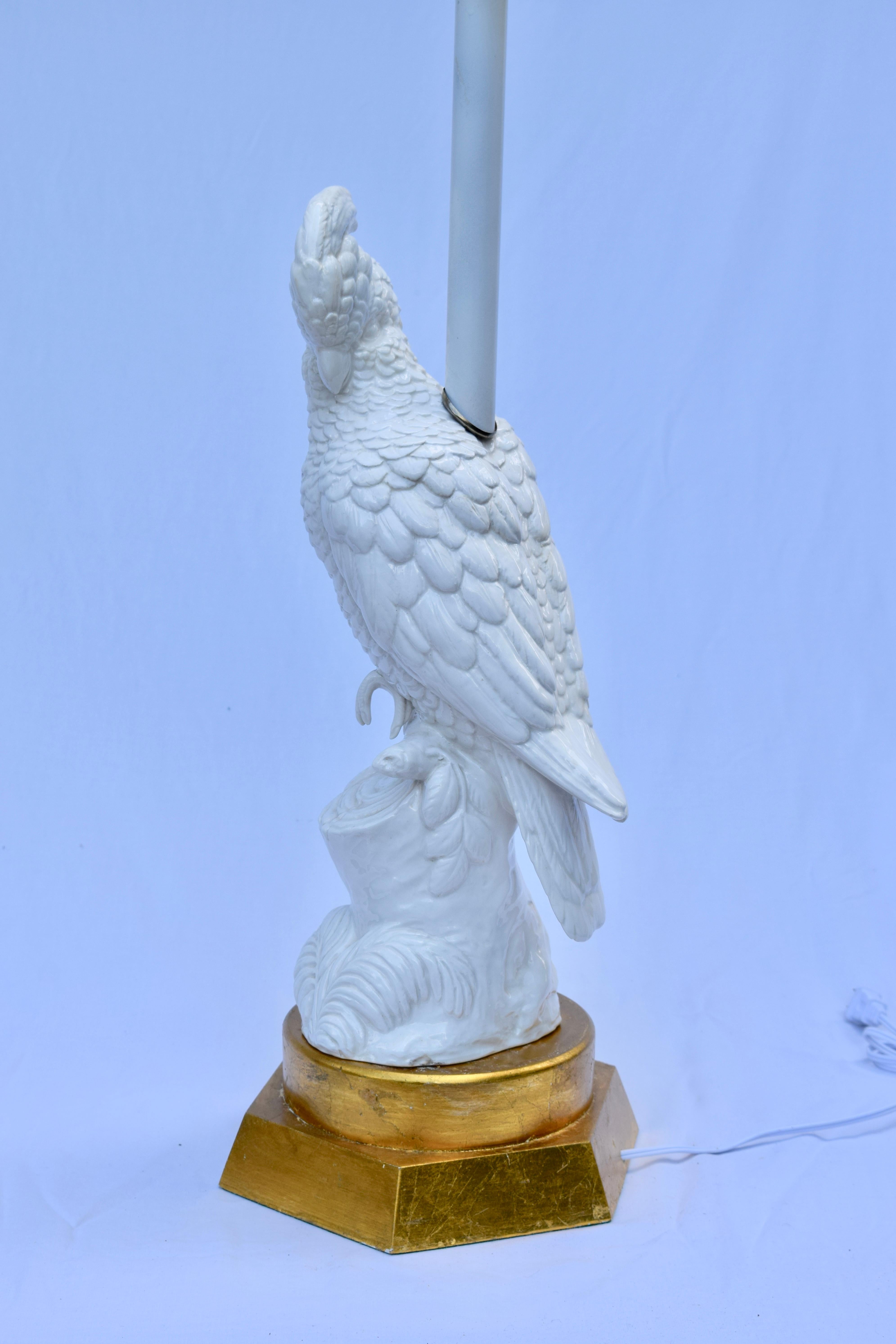 20th Century Italian Pottery Cockatoo Table Lamp