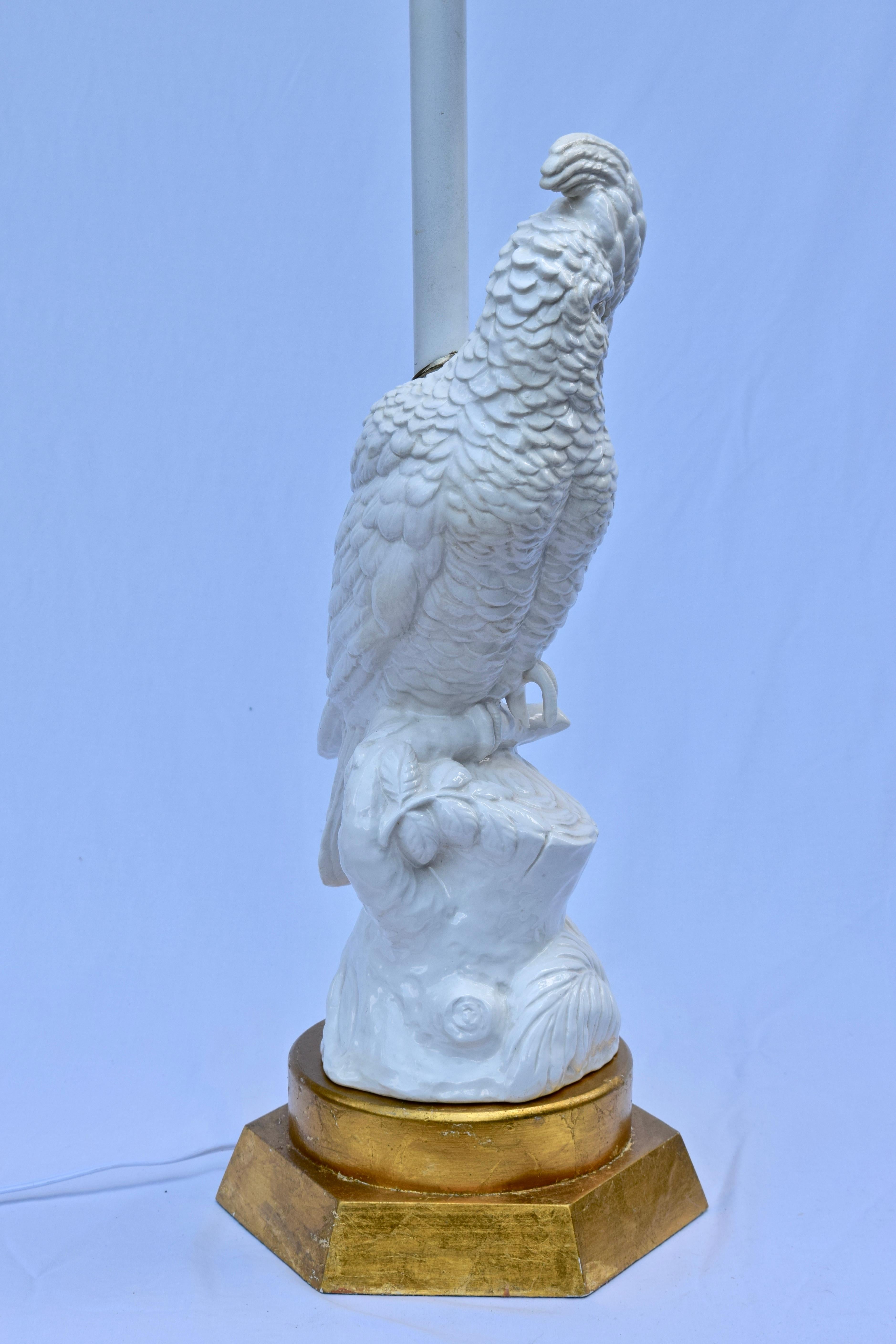 Italian Pottery Cockatoo Table Lamp 2