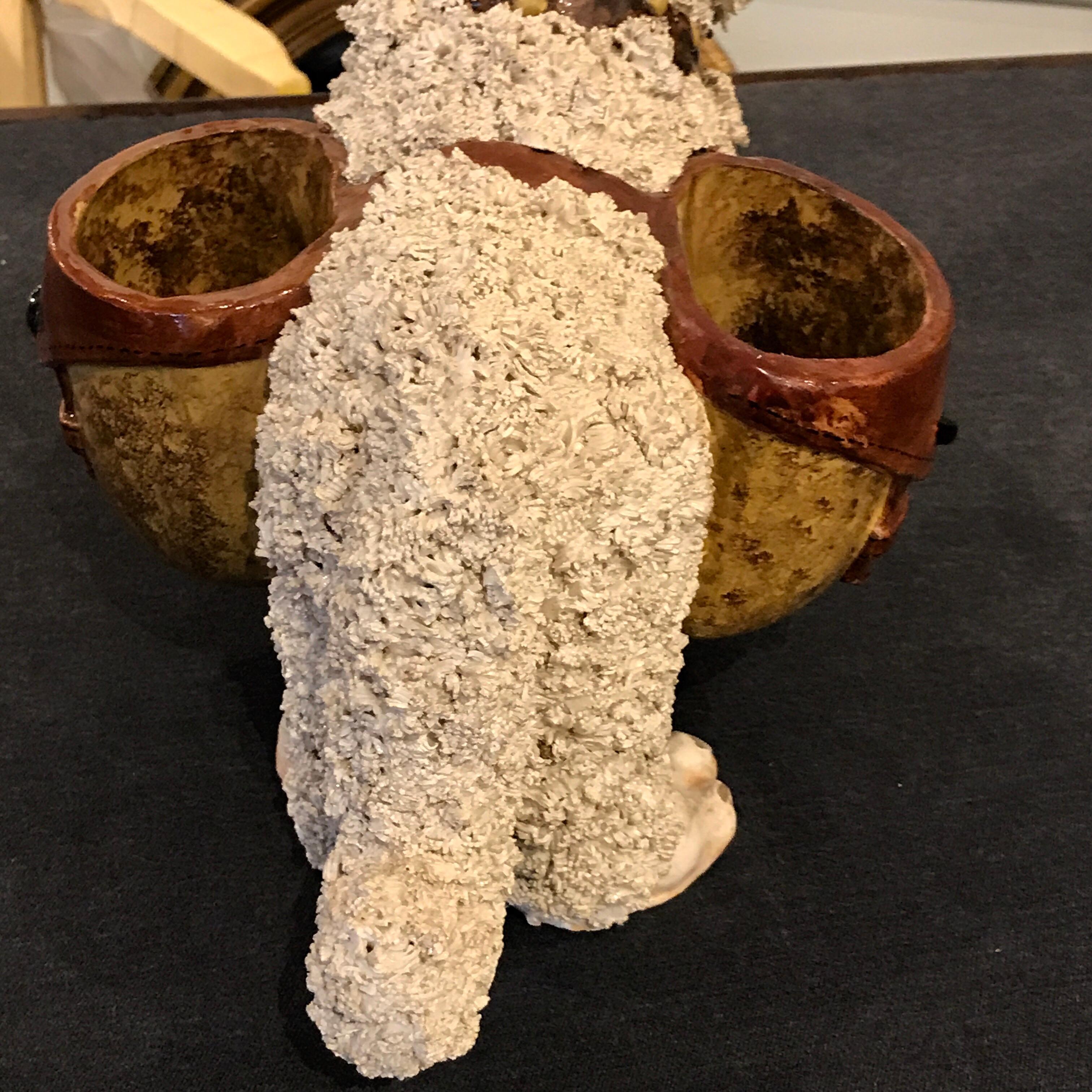 Italian Pottery Dog Cachepot, in the Staffordshire Style 9