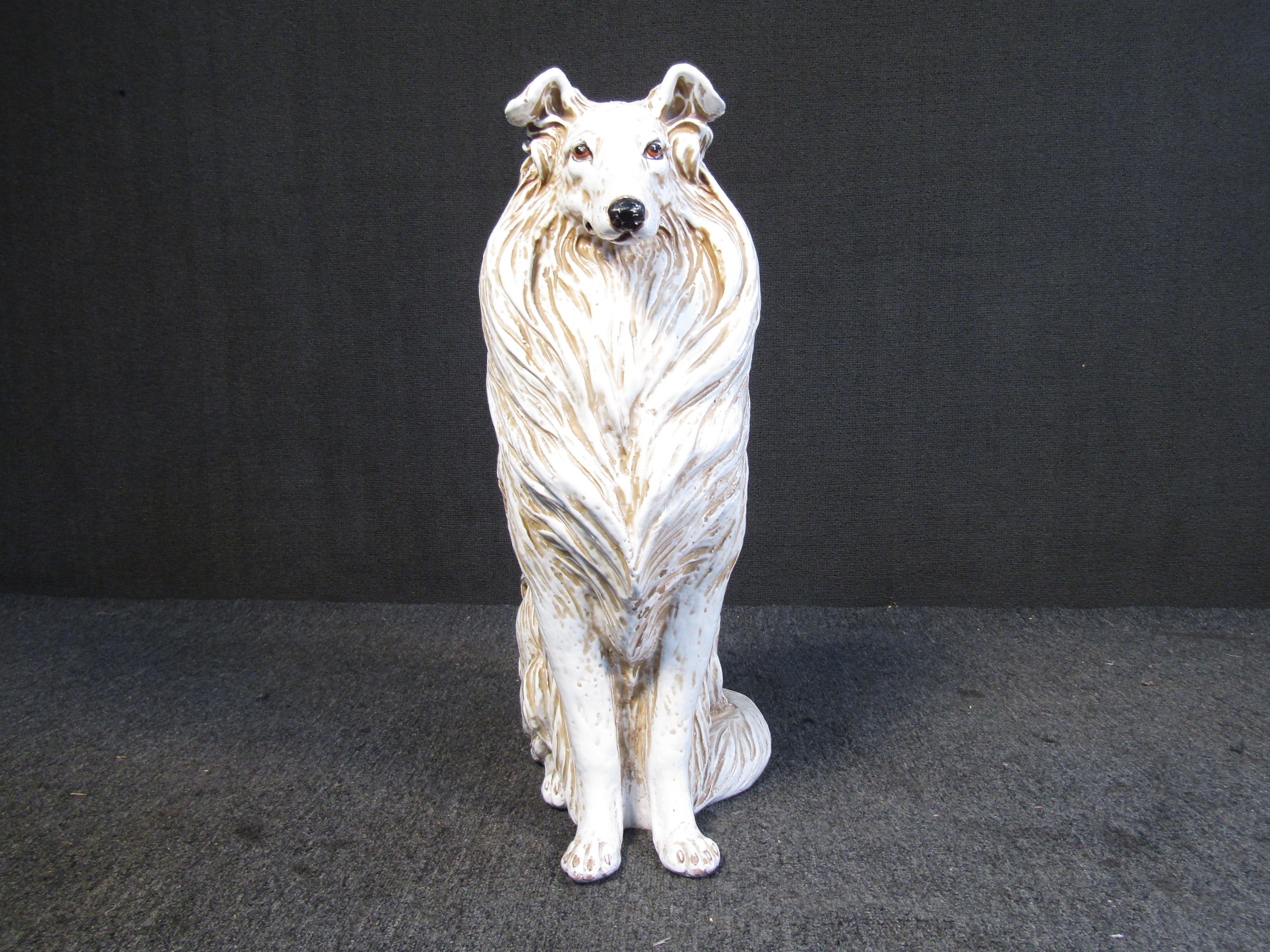 This vintage sculpture features a life-sized dog with beautiful lifelike details. Please confirm item location with seller (NY/NJ).