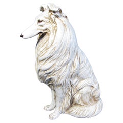 Italian Pottery Dog Sculpture 