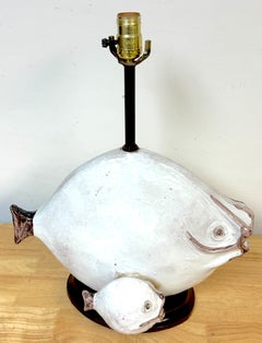 Italian Pottery Fish Lamp by Ivo De Santis for Gli Etruschi, Florence, Large
